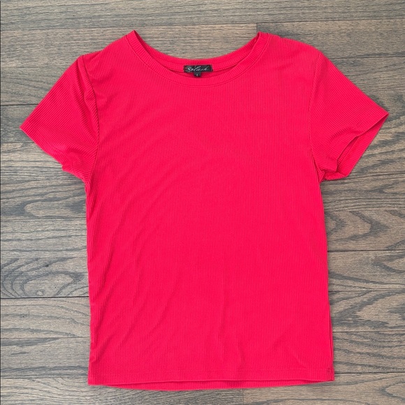 Splash Tops - Splash Vibrant Pink Ribbed Women's Top